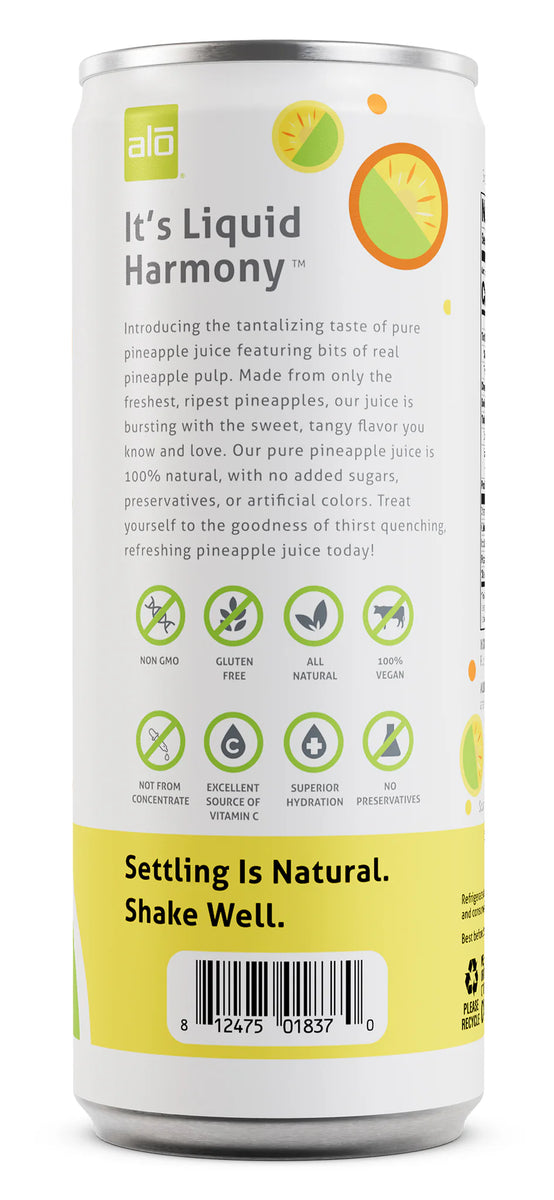 Alo 100% Pineapple Juice with Pineapple Pulp 10.8oz – Something Better  Natural Foods