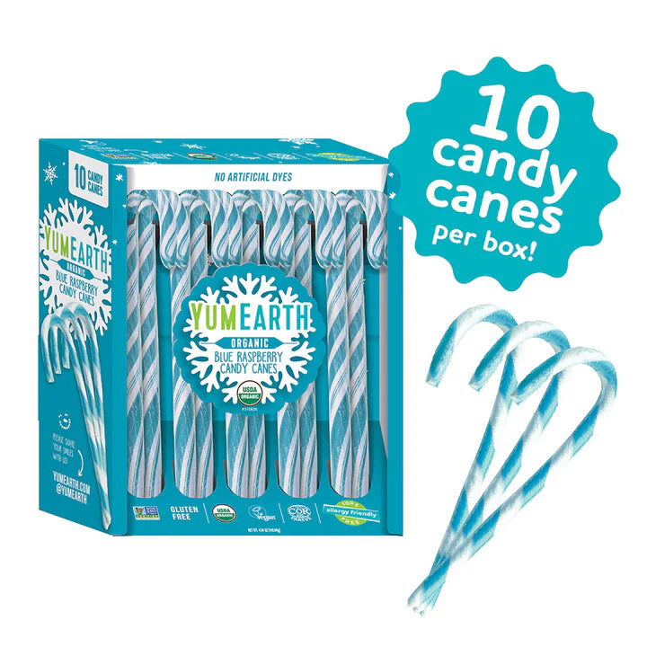 Yum Earth Organic Blue Raspberry Candy Canes 10ct – Something Better ...