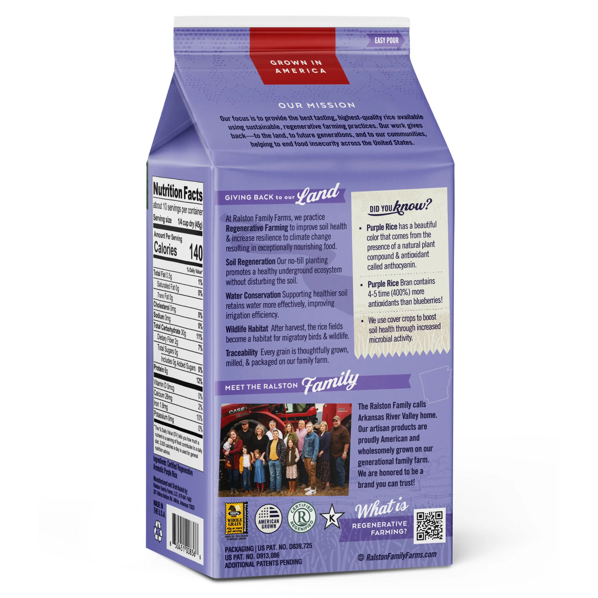 Ralston Family Farms Regenerative Purple Rice 16oz – Something Better ...