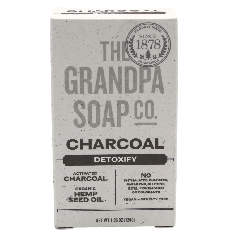 Grandpa Soap Bar Soap, Face & Body, Detoxify, Charcoal - 4.25 oz